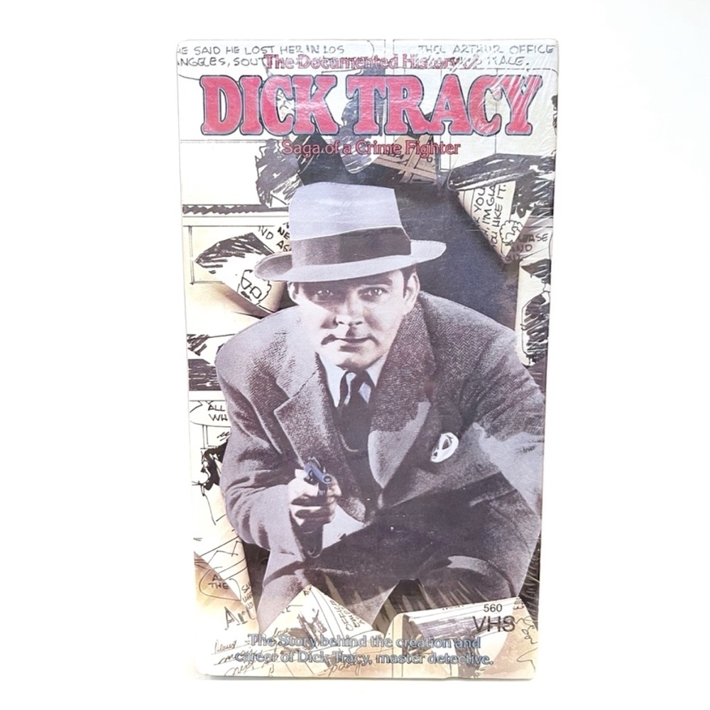 Vintage 1989 Dick Tracy VHS Film Documented History Saga of Crime Fighter Sealed